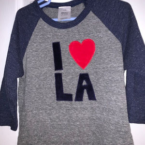 Kids I Love LA jersery Shirt Size 6